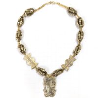 アフリカン ネックレス ブラス+再生ガラスビーズ  （r219-30）