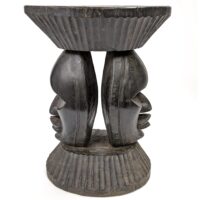 Alternative view of ダン族仮面腰掛 43cm アフリカの家具 スツール （r219-32）