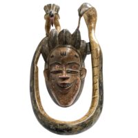 グロ族ヘビ仮面 50cm アフリカン プリミティブアート マスク （r219-33）
