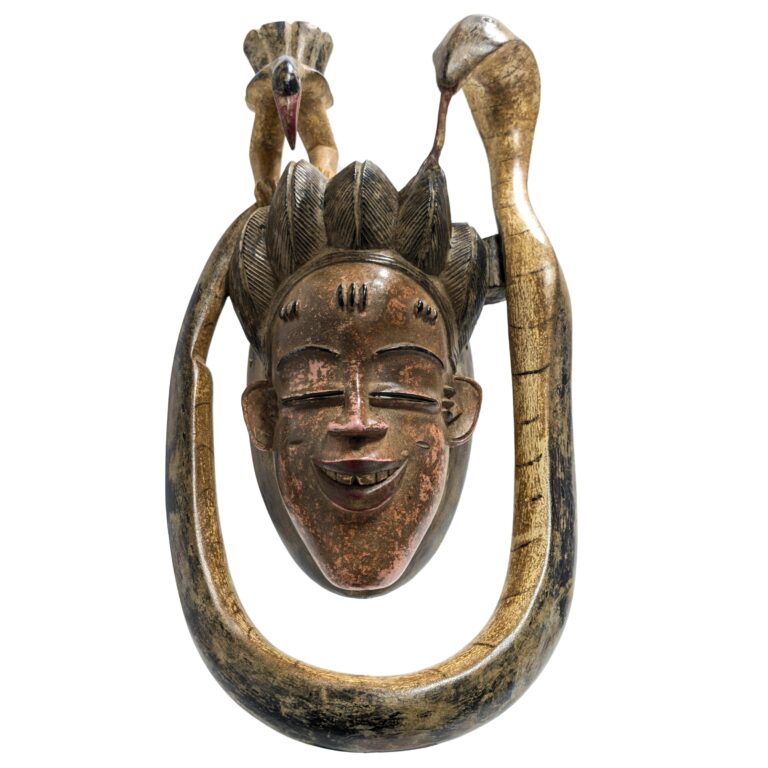 グロ族ヘビ仮面 50cm アフリカン プリミティブアート マスク （r219-33
