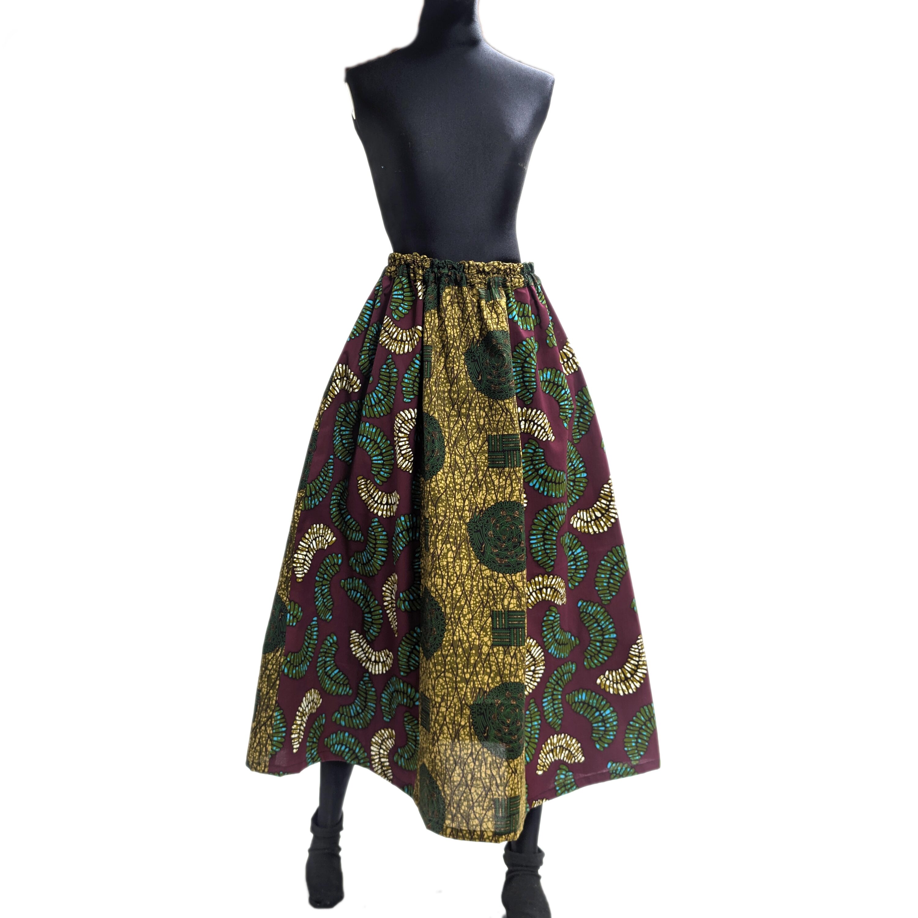 アフリカン パッチワーク パーニュ スカート （r411-06） - アフリカ