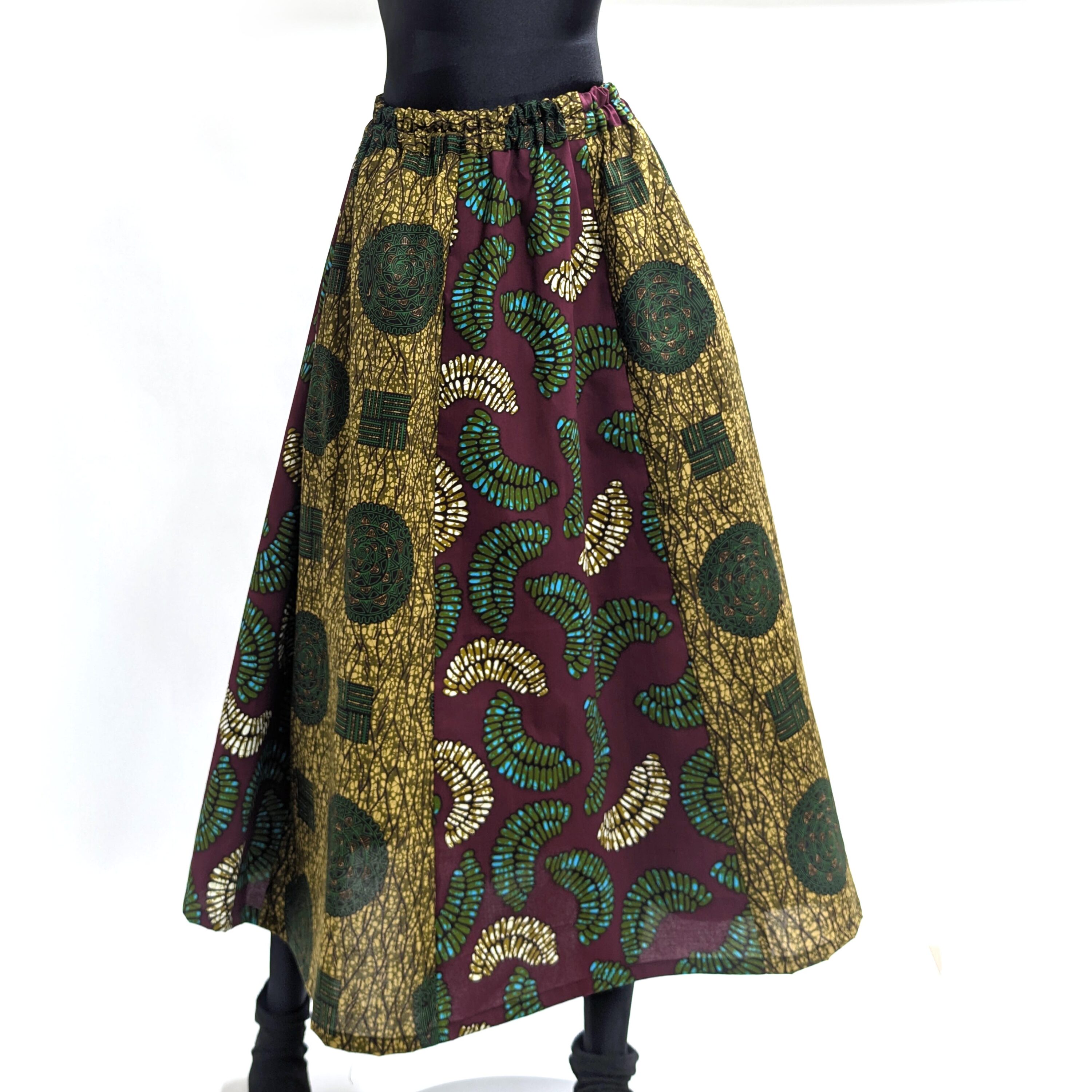 アフリカン パッチワーク パーニュ スカート （r411-06） - アフリカ