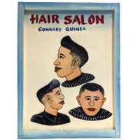 アフリカの床屋用看板・アフリカン ヘアスタイル 絵画 長辺60cm （p120