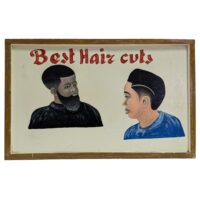 アフリカの床屋用看板・アフリカン ヘアスタイル 絵画 長辺60cm （p120