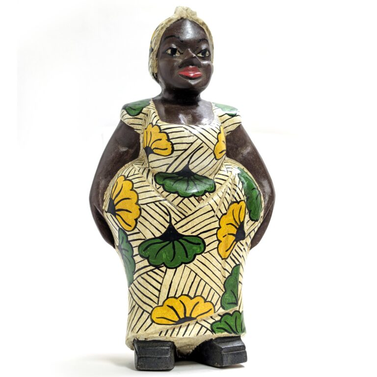 アフリカンマダム 大型コロン人形 33cm インテリア 木彫品 （r411-13