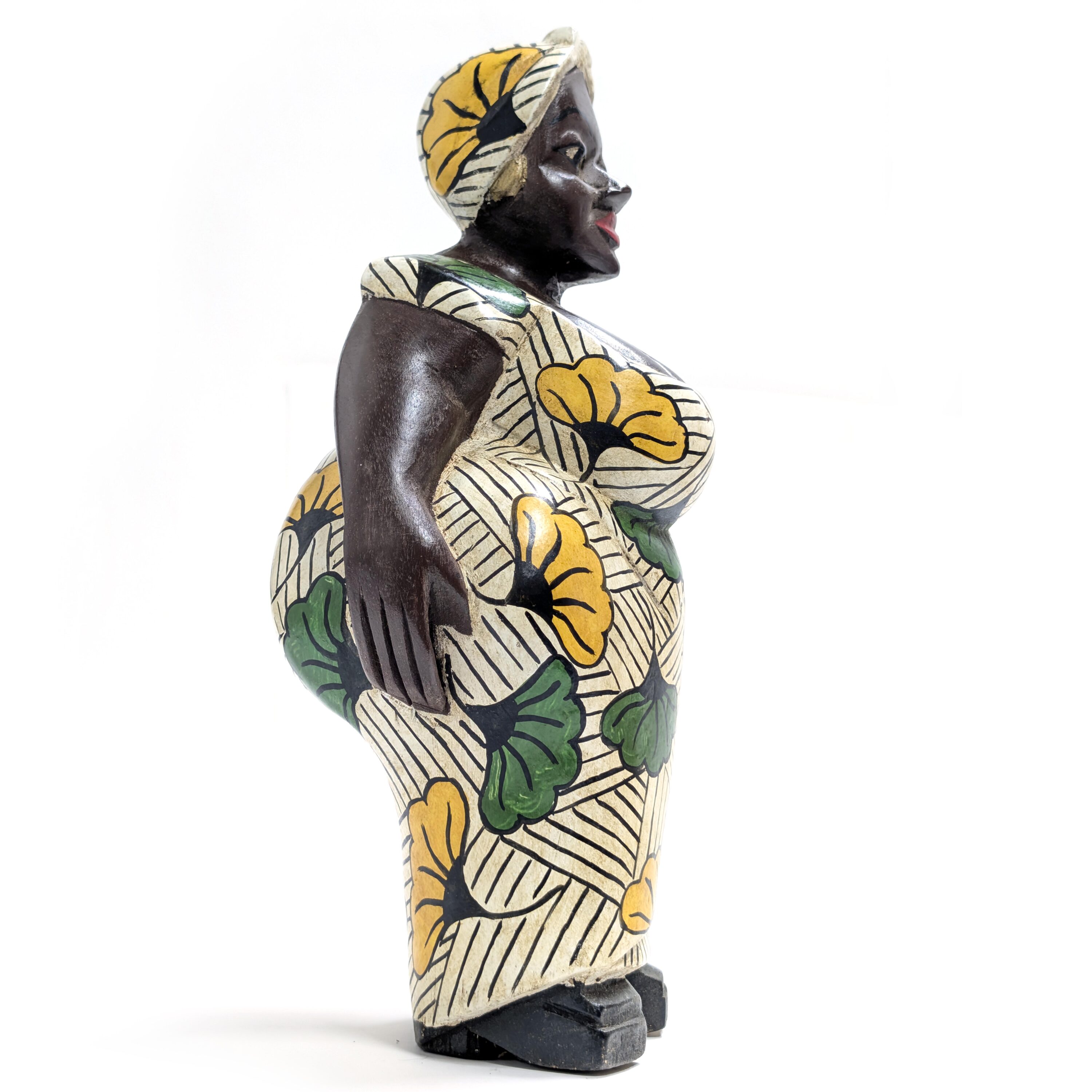 アフリカンマダム 大型コロン人形 33cm インテリア 木彫品 （r411-13