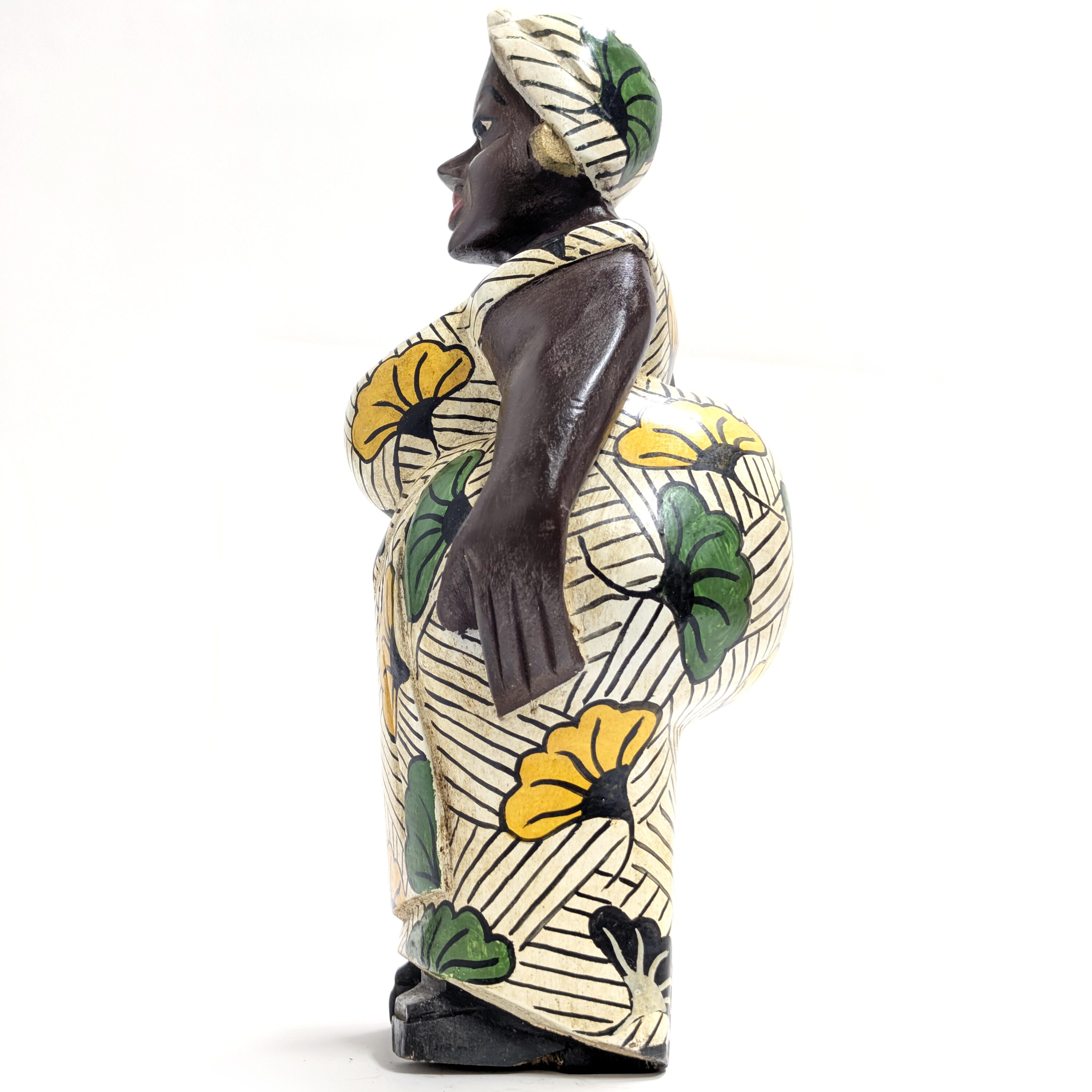 アフリカンマダム 大型コロン人形 33cm インテリア 木彫品 （r411-13