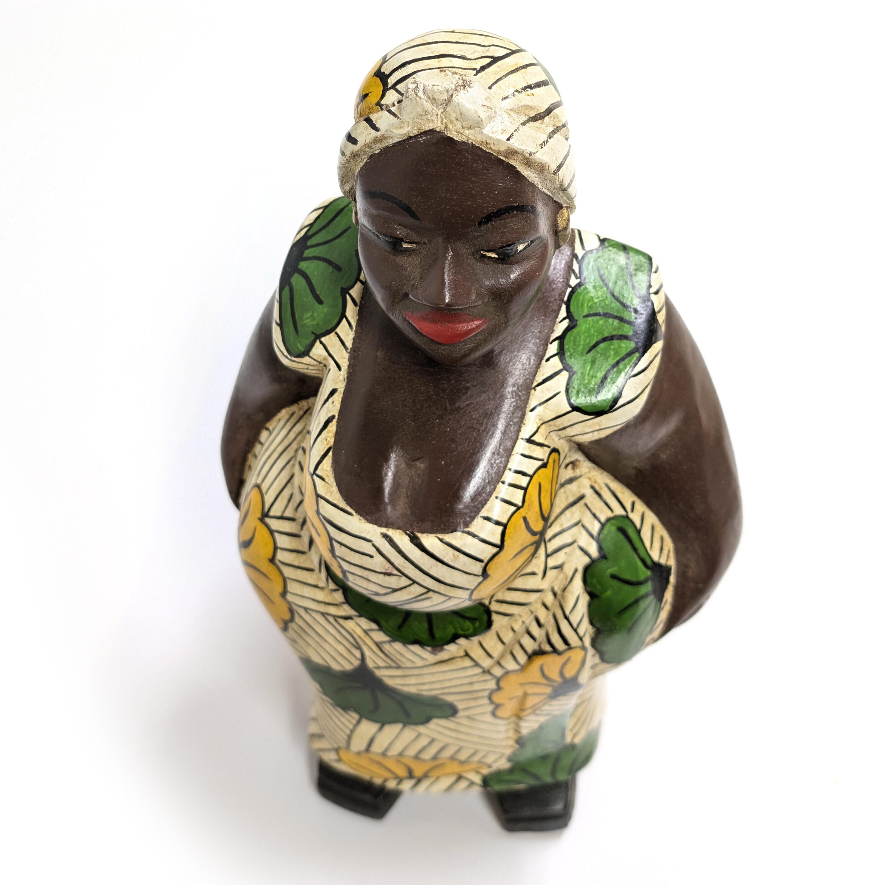 アフリカンマダム 大型コロン人形 33cm インテリア 木彫品 （r411-13
