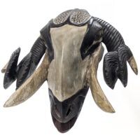 バウレ族牡羊マスク 32cm アフリカンアート 仮面  （r411-29）