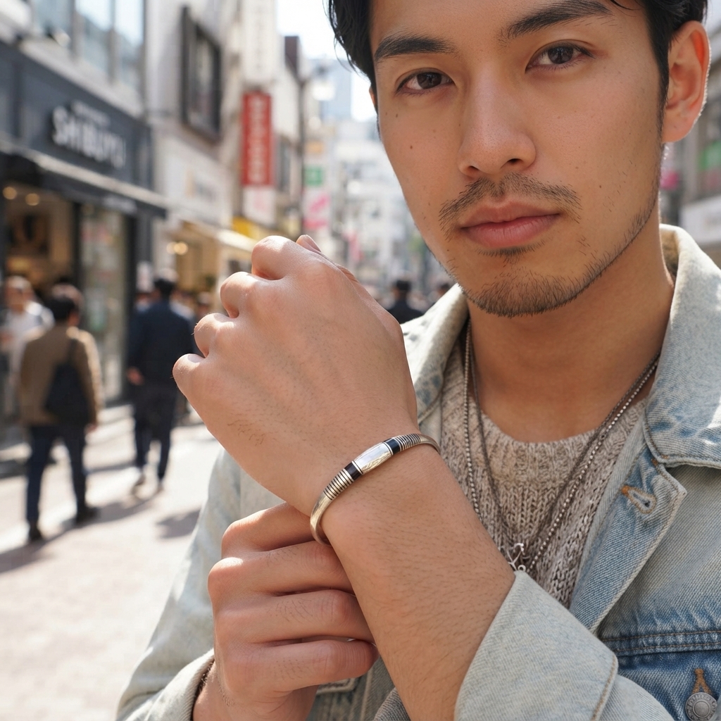 アフリカン メタリック ブレスレット 金属バングル （r501-07）（AI生成イメージ）