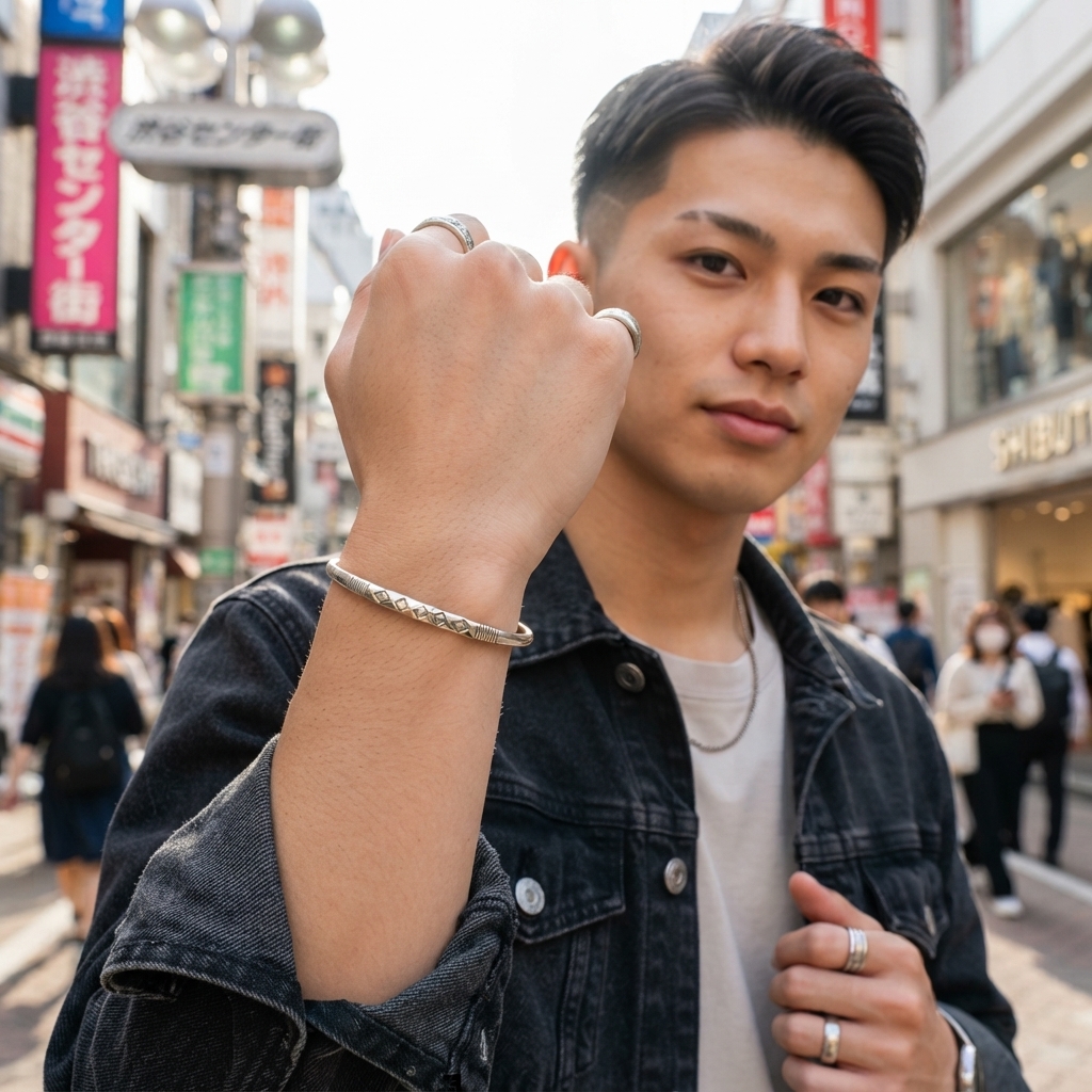 アフリカン メタリック ブレスレット 金属バングル （r501-08）（AI生成イメージ）